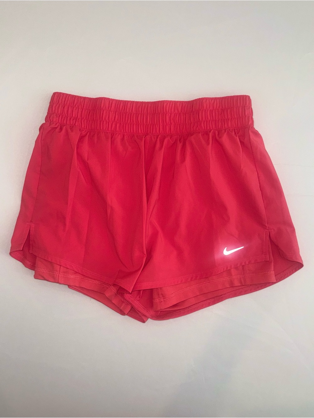 Nike Women’s Coral Dri Fit Double Lined Athletic Running Shorts with Reflective